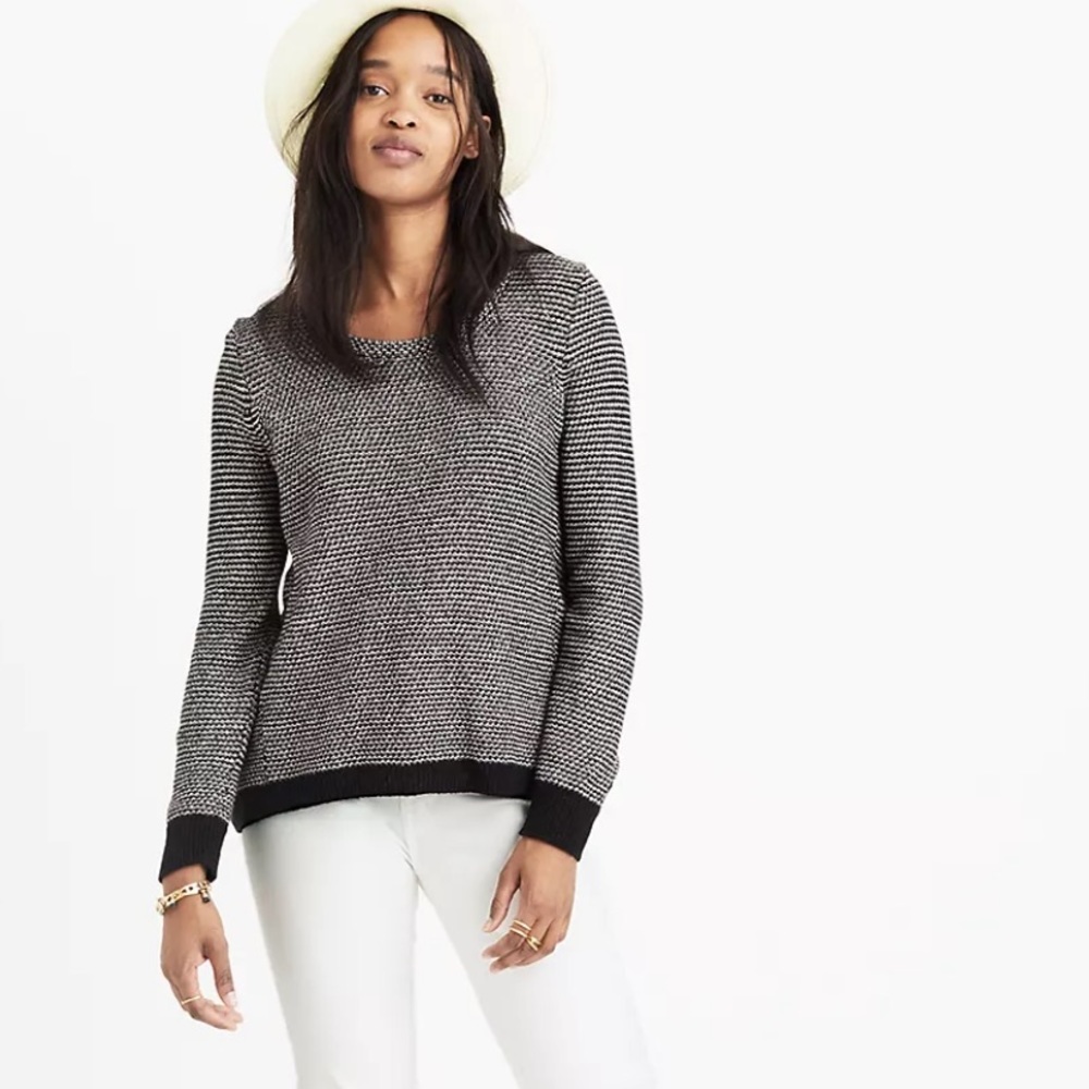 Madewell Riverside Pullover Sweater in Dotweave 7594